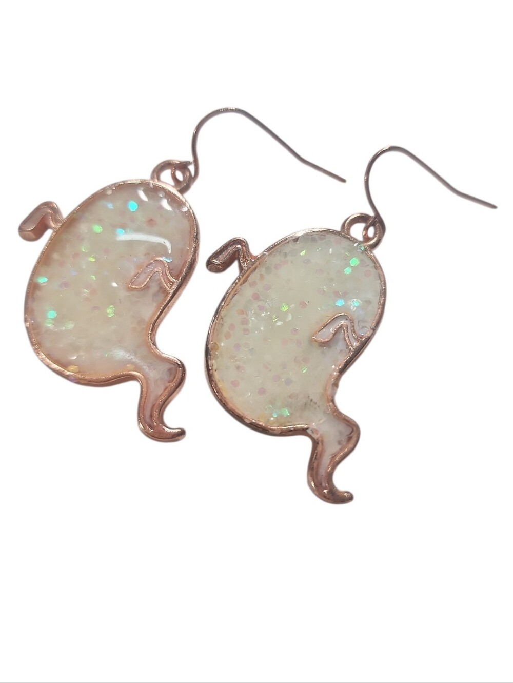 Rose Gold White Opal Ghost Drop Earrings - Women Jewelry